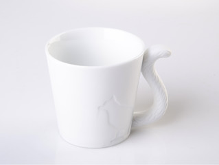 cup or white ceramic mug on background new.
