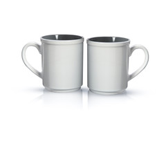 cup or white ceramic mug on background new.