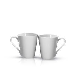 cup or white ceramic mug on background new.