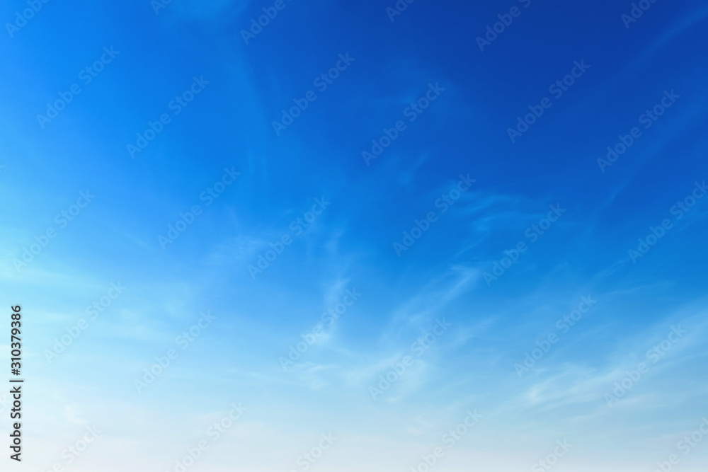 Wall mural beautiful blue sky with soft white cloud background