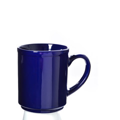 cup or colour ceramic mug on background new.