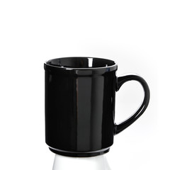 cup or colour ceramic mug on background new.