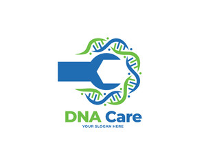 DNA care design logo vector