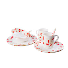 cup or hand painted flower ceramic mug set on the background new.