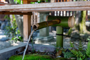 Japan temple water fountain
