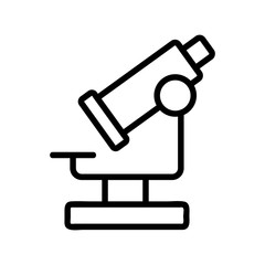 microscope icon vector. A thin line sign. Isolated contour symbol illustration