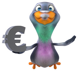 Fun pigeon - 3D Illustration