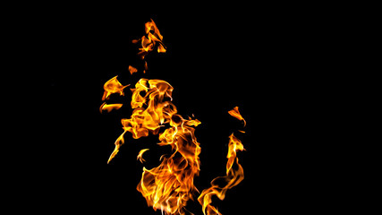 Fire flames on black background. fire on black background isolated. fire patterns