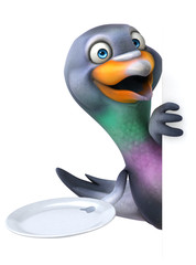 Fun pigeon - 3D Illustration