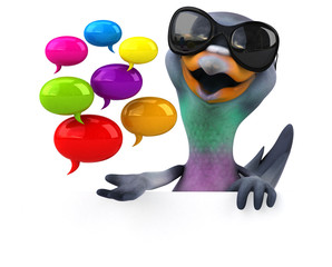 Fun pigeon - 3D Illustration