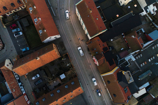 Aerial view of town