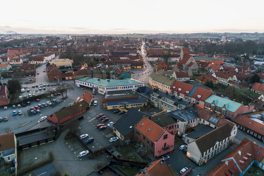 Aerial view of town
