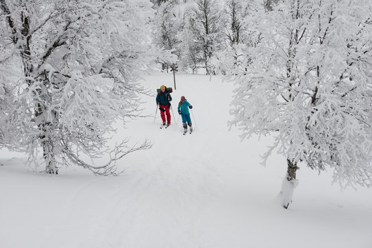 People skiing