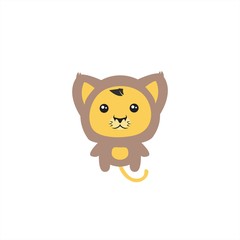 chubby lion mascot for company icon and symbol