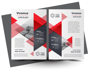 Flyer brochure design, business flyer size A4 template, creative leaflet, trend cover geometric red color