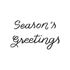 Season’s greetings hand lettering on white background
