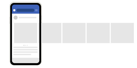 Mock up. Social network. Interface carousel. vector © Passatic