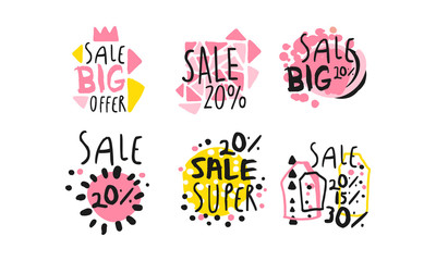 Sale Labels and Badges Design Vector Set