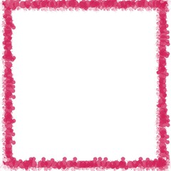 Abstract rose red color Polka Dot/Rain Drop Border Frame Isolated on White Background with copy space. Vivid Tone Color Wallpaper. Use for App, Postcards, Packaging, Items, Websites and Material 