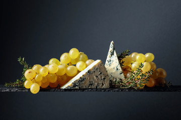Grapes with blue cheese and thyme.