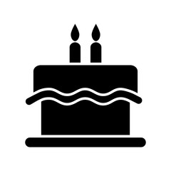 Birth Cake Icon Vector Simple Design