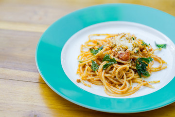 Fresh spaghetti, one of the most delicious Italian delicacies 