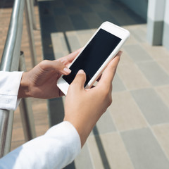 Woman texting for someone with