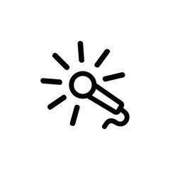 A working microphone icon vector. A thin line sign. Isolated contour symbol illustration