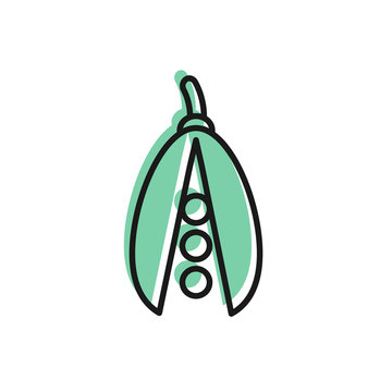 recommend clip art: Black line Kidney beans icon isolated on white background. Vector Illustration