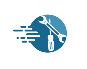 wrench vector illustration and icon of automotive repair