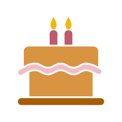 Birth Cake Icon Vector Simple Design