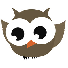 Cartoon cute little owl