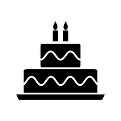 Birth Cake Icon Vector Simple Design