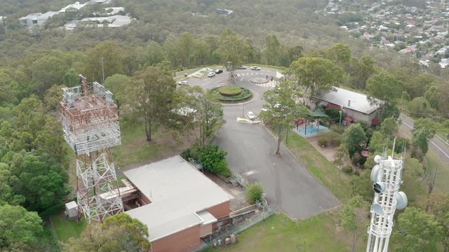A drone shot of Mt Gravatt Lookout, Brisbane.