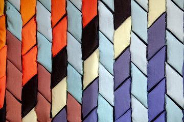 background of multicolored strips of fabrics