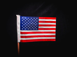 american usa flag on black background