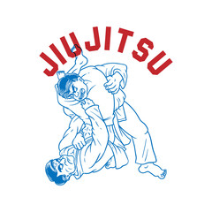 Jiu Jitsu Vector Hand drawing Vector  Illustration