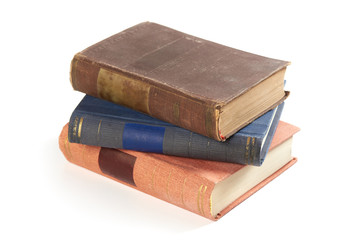 Old books isolated on a white background