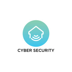 Cyber Security Logo Vector, Wifi, wireless, internet signal icon logo template - obrazy, fototapety, plakaty
