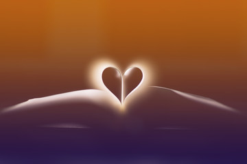 Soft focus open holy Bible at window,heart pages background