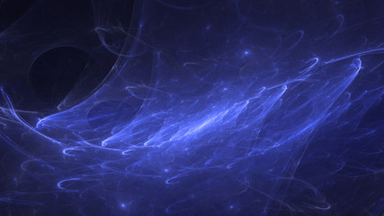 3D rendering abstract blue fractal light background