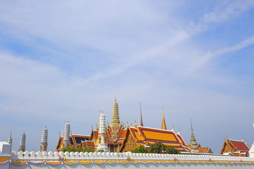 Fototapeta premium Wall of Wat Phra Kaew,Temple of the Emerald Buddha ,Regularly in Rattanakosin Thailand