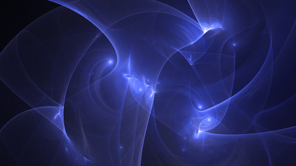 3D rendering abstract blue fractal light background