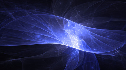 3D rendering abstract blue fractal light background