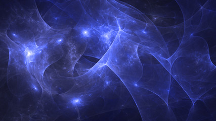 3D rendering abstract blue fractal light background