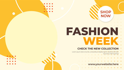 Fashion week banner template. Promotion fashion banner for website, flyer and poster