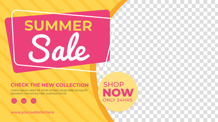 Summer sale banner template. Promotion sale banner for website, flyer and poster