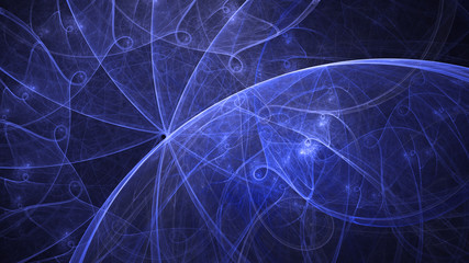 3D rendering abstract blue fractal light background