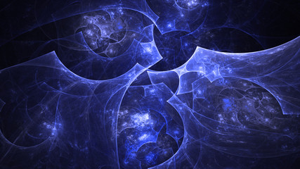 3D rendering abstract blue fractal light background