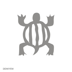 Vector monochrome icon with Adinkra symbol Denkyem